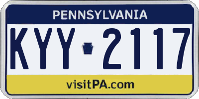 PA license plate KYY2117