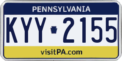 PA license plate KYY2155
