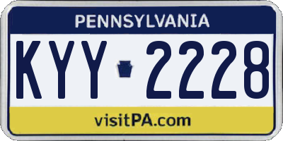 PA license plate KYY2228