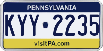 PA license plate KYY2235