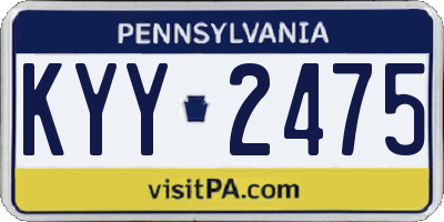 PA license plate KYY2475