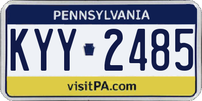 PA license plate KYY2485