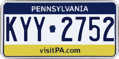 PA license plate KYY2752