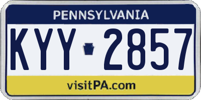 PA license plate KYY2857