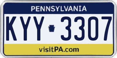 PA license plate KYY3307