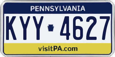PA license plate KYY4627