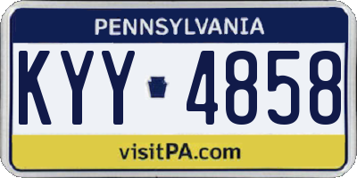 PA license plate KYY4858