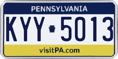 PA license plate KYY5013