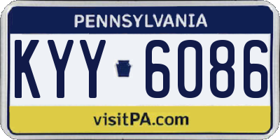 PA license plate KYY6086