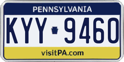 PA license plate KYY9460