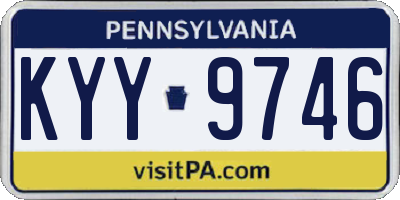 PA license plate KYY9746