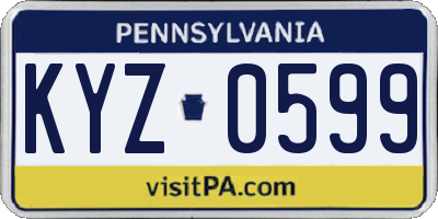 PA license plate KYZ0599
