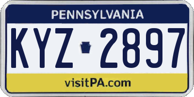 PA license plate KYZ2897