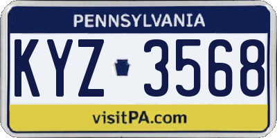 PA license plate KYZ3568