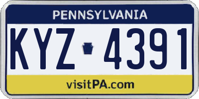 PA license plate KYZ4391