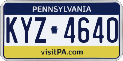 PA license plate KYZ4640