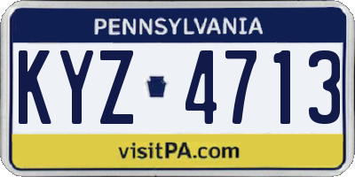 PA license plate KYZ4713