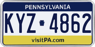 PA license plate KYZ4862