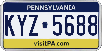PA license plate KYZ5688