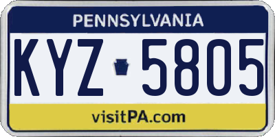 PA license plate KYZ5805