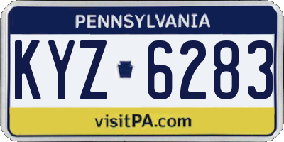 PA license plate KYZ6283