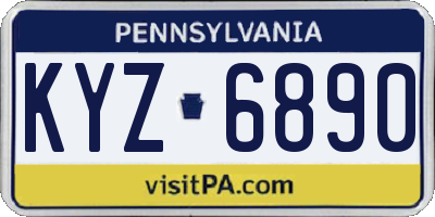 PA license plate KYZ6890