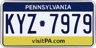 PA license plate KYZ7979