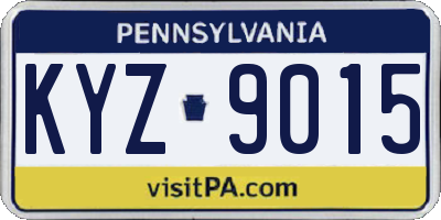 PA license plate KYZ9015