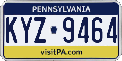 PA license plate KYZ9464