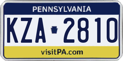PA license plate KZA2810