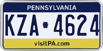 PA license plate KZA4624