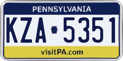 PA license plate KZA5351