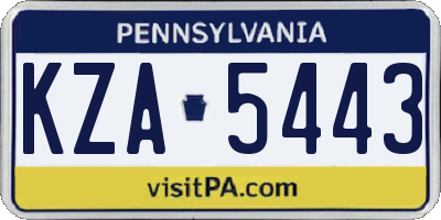 PA license plate KZA5443