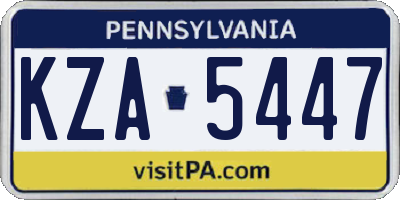 PA license plate KZA5447