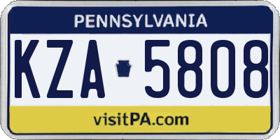 PA license plate KZA5808