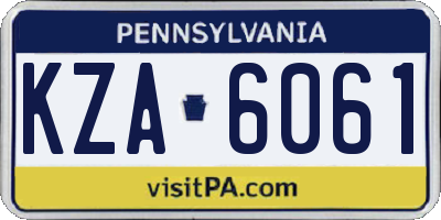PA license plate KZA6061