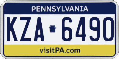 PA license plate KZA6490