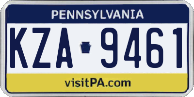 PA license plate KZA9461