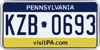 PA license plate KZB0693