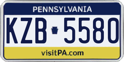 PA license plate KZB5580