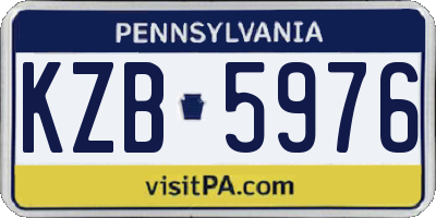 PA license plate KZB5976