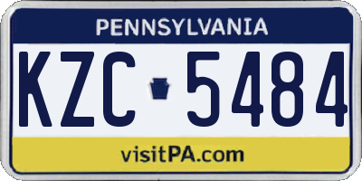 PA license plate KZC5484