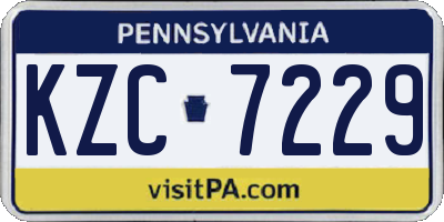 PA license plate KZC7229