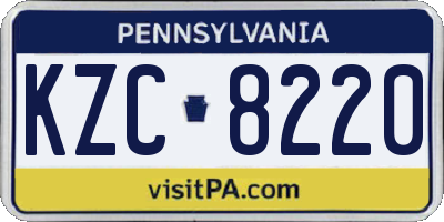 PA license plate KZC8220