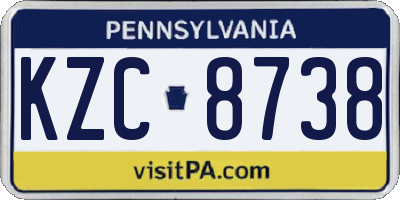 PA license plate KZC8738