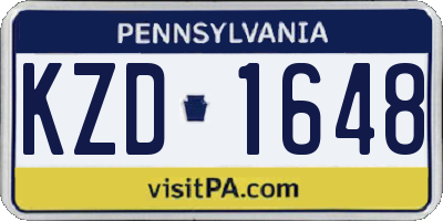 PA license plate KZD1648