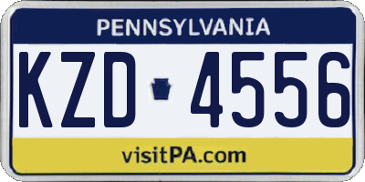 PA license plate KZD4556