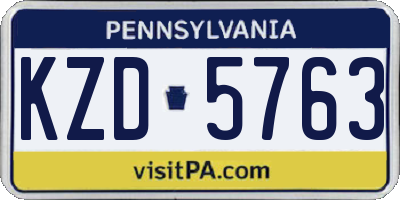 PA license plate KZD5763