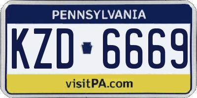 PA license plate KZD6669