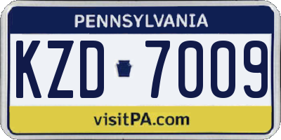 PA license plate KZD7009